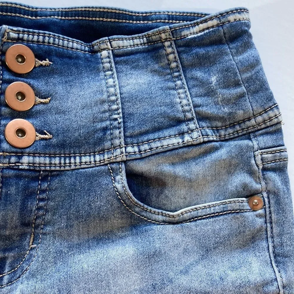 👖High Rise Sculpting Skinny Crop Distressed Jeans Size 9 - Picture 5 of 14